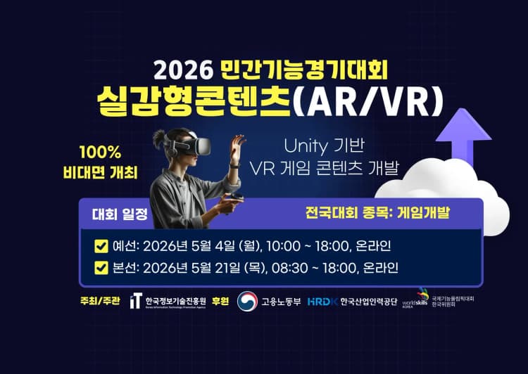 한국정보기술진흥원, 제1회 실감형콘텐츠(AR/VR) 민간기능경기대회 개최...고용노동부 장관상 등 시상