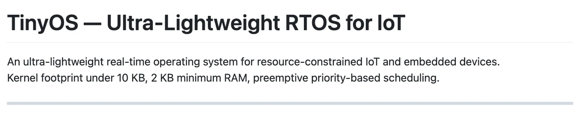 경량 임베디드 운영체제 '타이니OS', IoT 기기용 RTOS로 주목...커널 10KB 미만, ARM 코텍스-M 등 다중 플랫폼 지원
